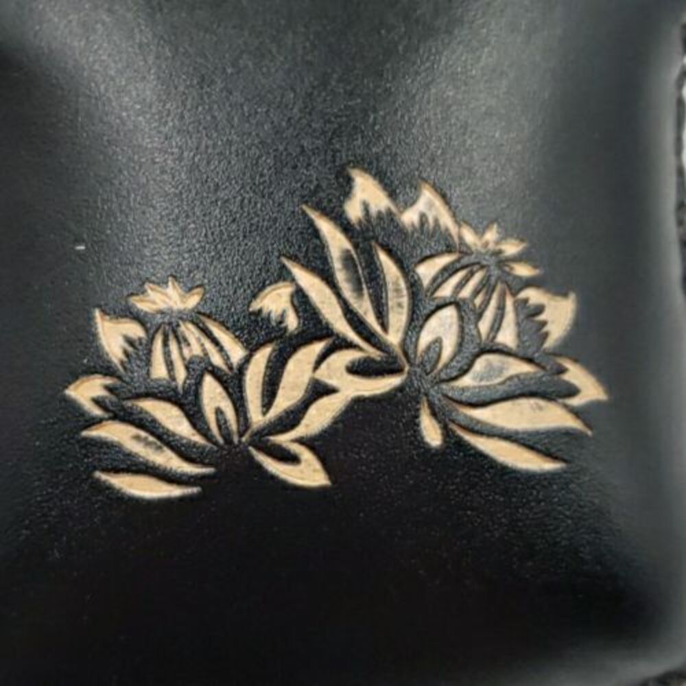 Frog Leather Wristlet Wallet Handmade Tooled Coin Purse Keychain Zen Yoga Gift - Picture 4 of 16